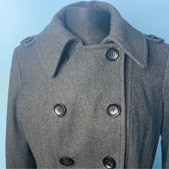 MICHAEL Michael Kors Wool Blend Peacoat Double Breasted in Dark Grey,.Size S. - Picture 7 of 11